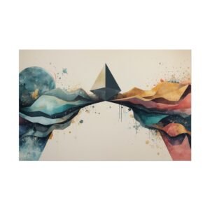 Abstract Geometric Textured Watercolor Matte Poster #4