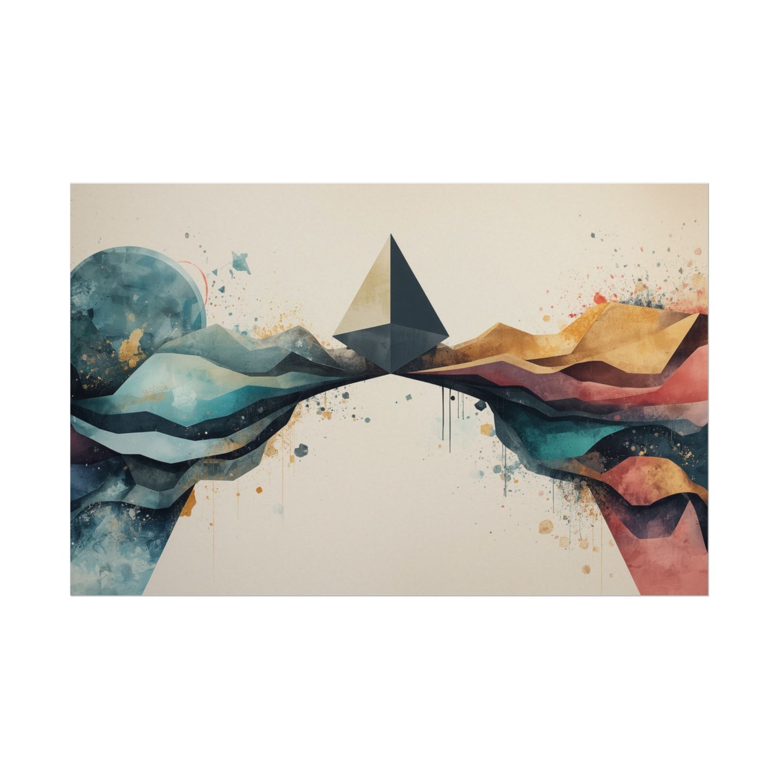 Abstract Geometric Textured Watercolor Matte Poster #4