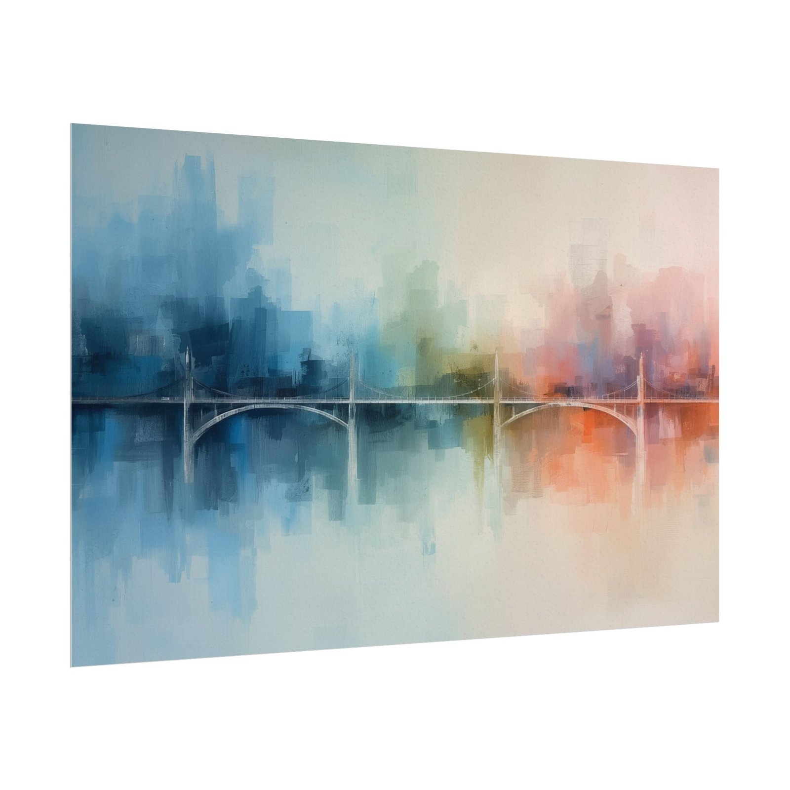 Abstract Geometric Textured Watercolor Cityscape Poster #41 - Image 3