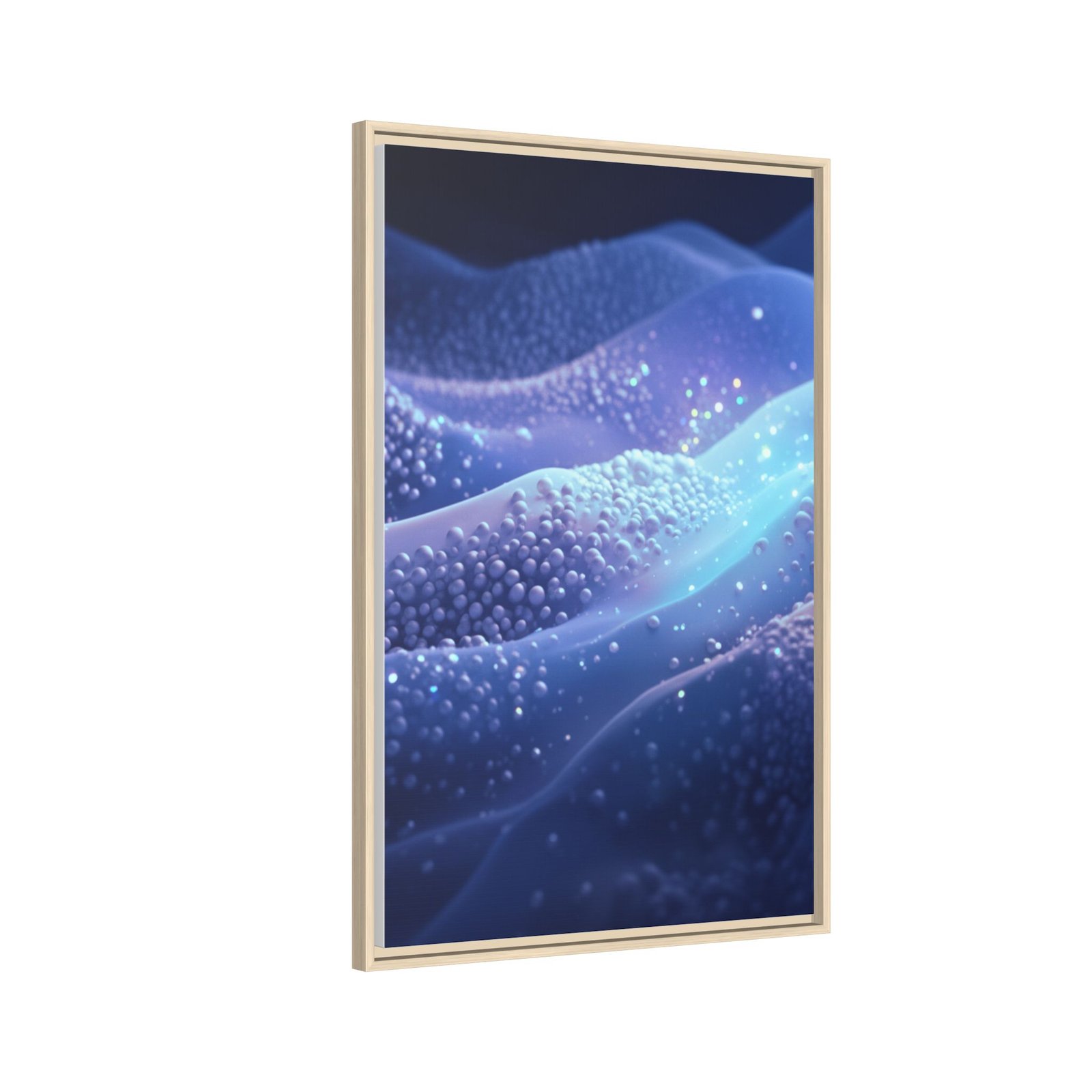 IS_6915 Abstract Blue Wave Landscape Matte Canvas Framed 24x36" - Image 6