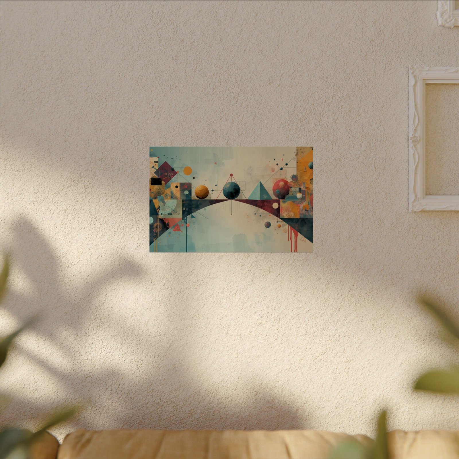 Abstract Geometric Textured Watercolor Matte Poster #3 - Image 4