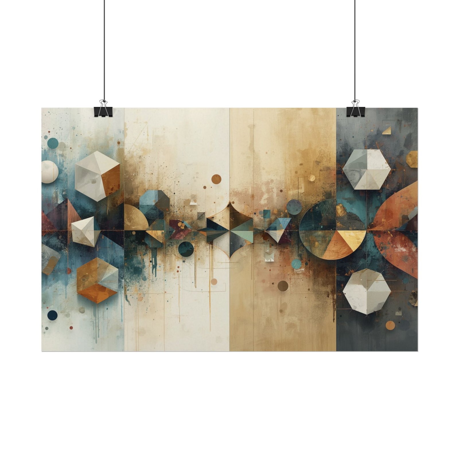 Abstract Geometric Textured Watercolor Poster #2 - Image 2
