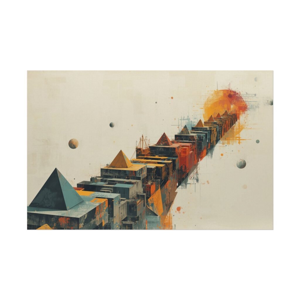 11x17 Abstract Geometric Textured Watercolor Poster #36