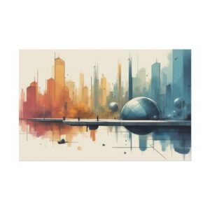 Textured Watercolor Cityscape Matte Poster #30