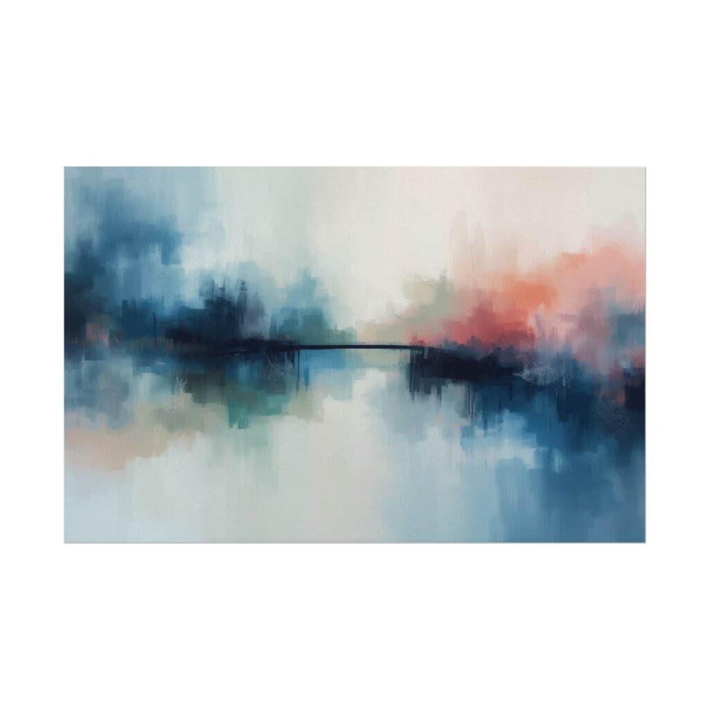 Abstract Textured Watercolor Lake Poster #47