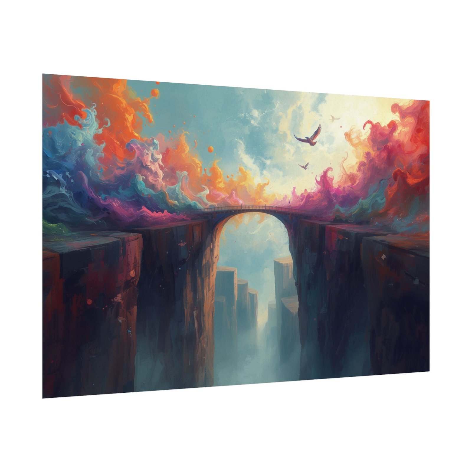 Surreal Textured Watercolor Bridge Poster #33 - Image 3
