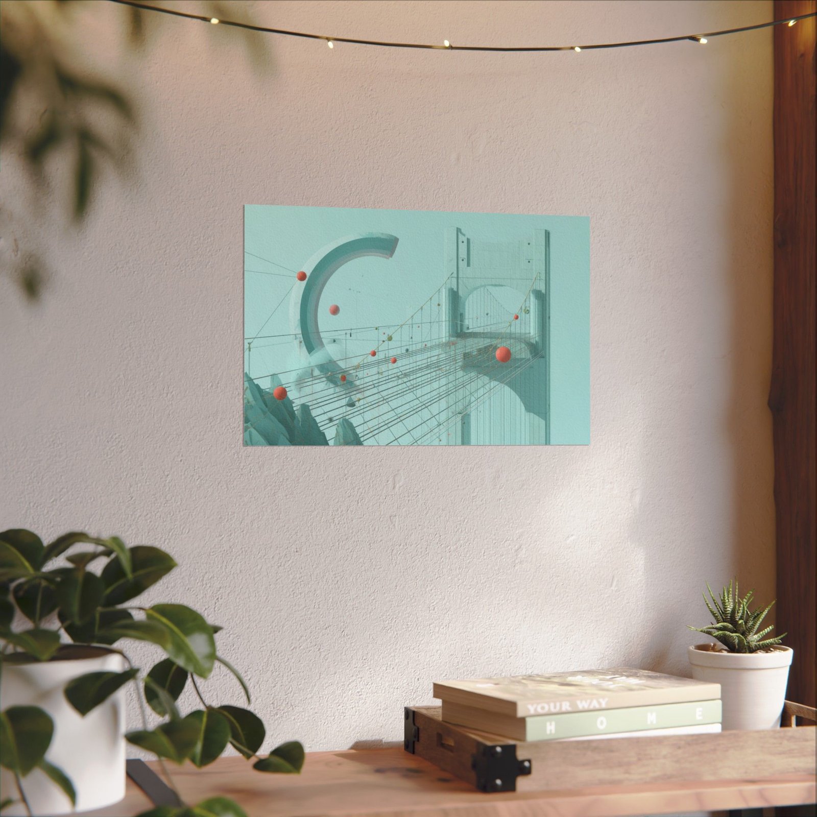 Textured Watercolor Poster #14 — Modern Teal Architectural Wall Art 11x17" - Image 5