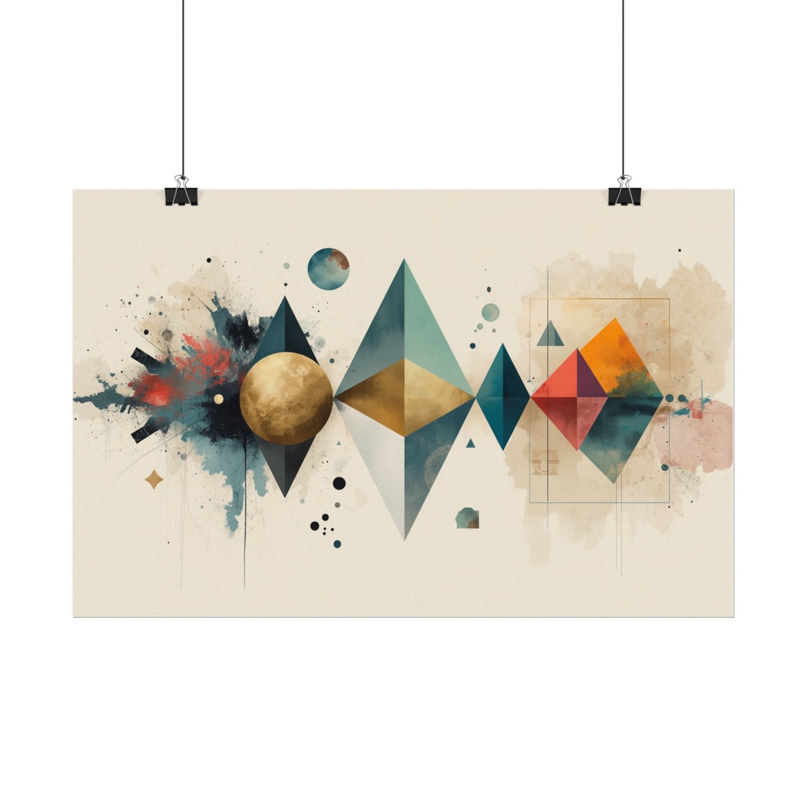 Abstract Geometric Textured Watercolor Matte Poster #8 - Image 2