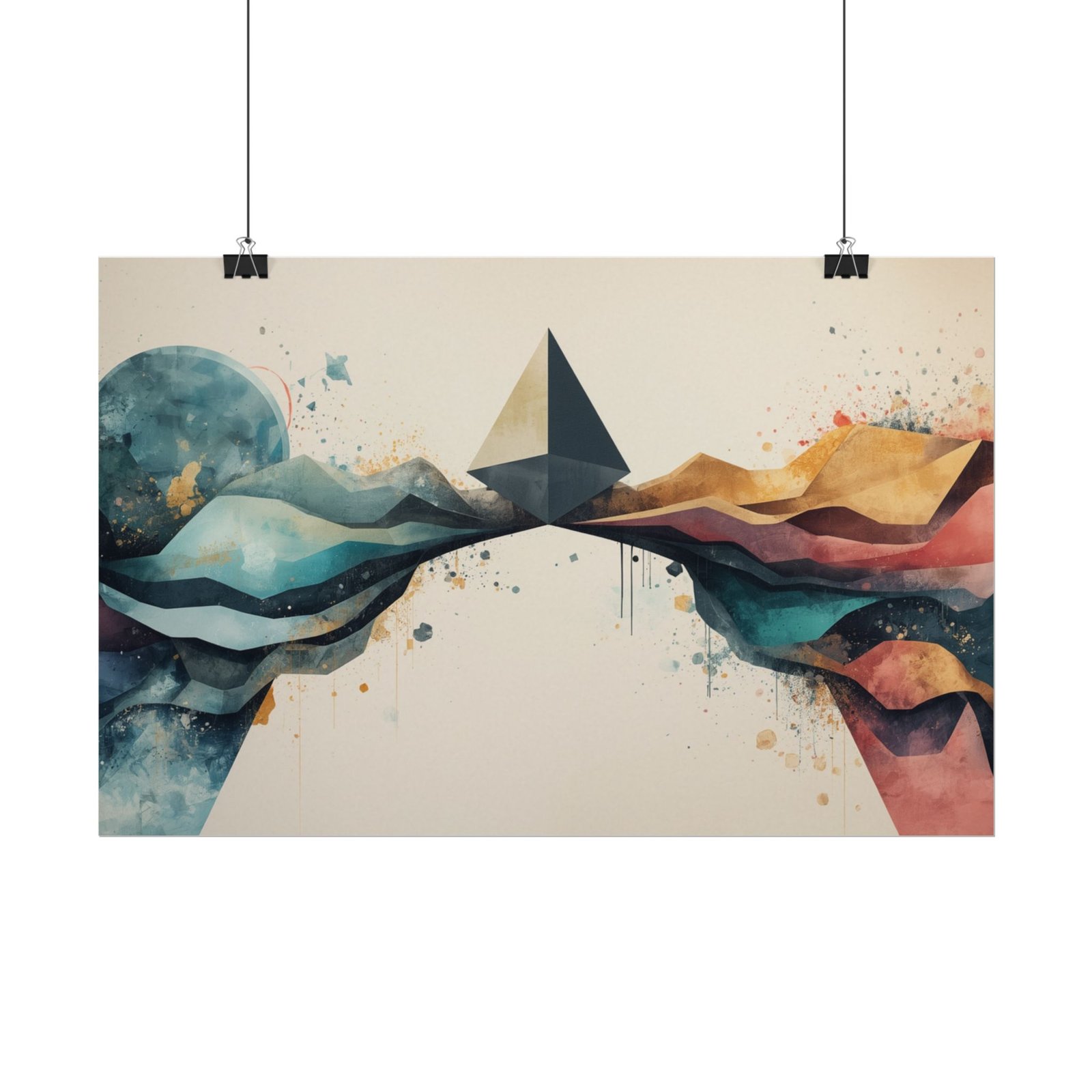 Abstract Geometric Textured Watercolor Matte Poster #4 - Image 2