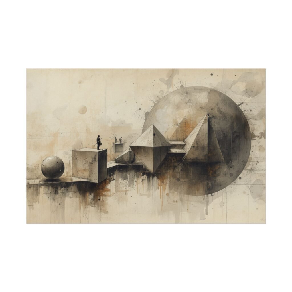 11x17" Abstract Geometric Textured Watercolor Poster #19