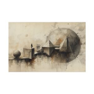 11x17" Abstract Geometric Textured Watercolor Poster #19