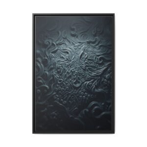 IS_6914 Abstract Dark Ocean Relief Matte Canvas Framed 24x36"