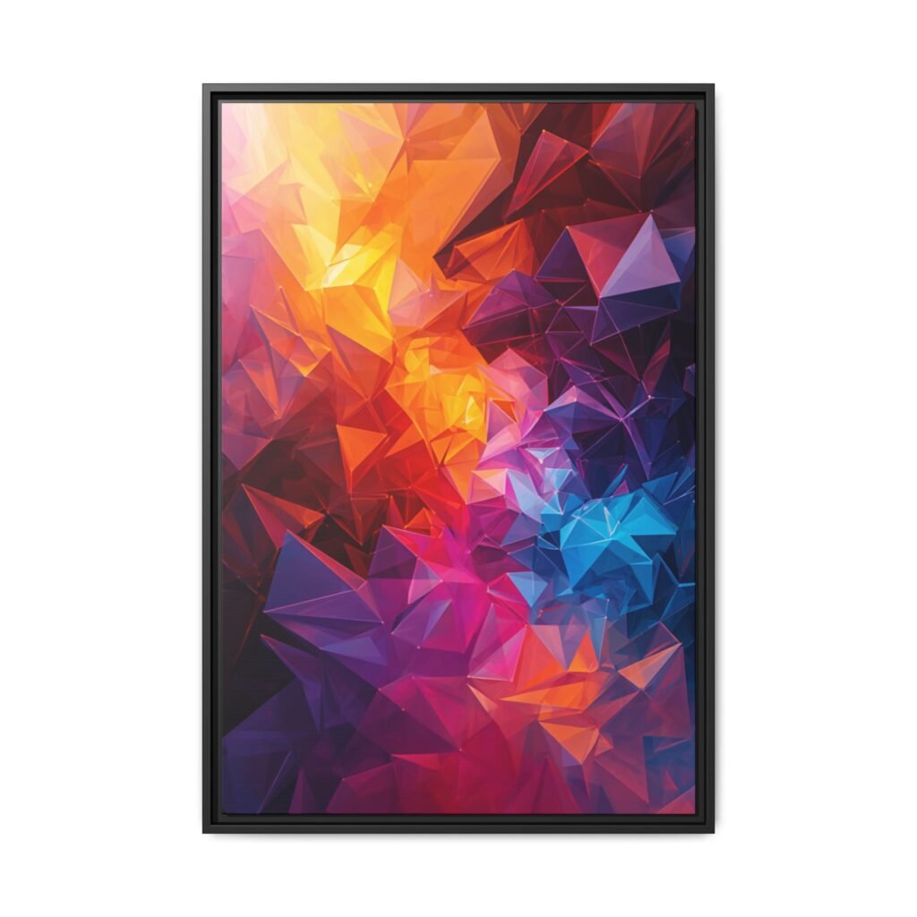 Abstract Geometric Colorburst Matte Canvas Framed 24x36"