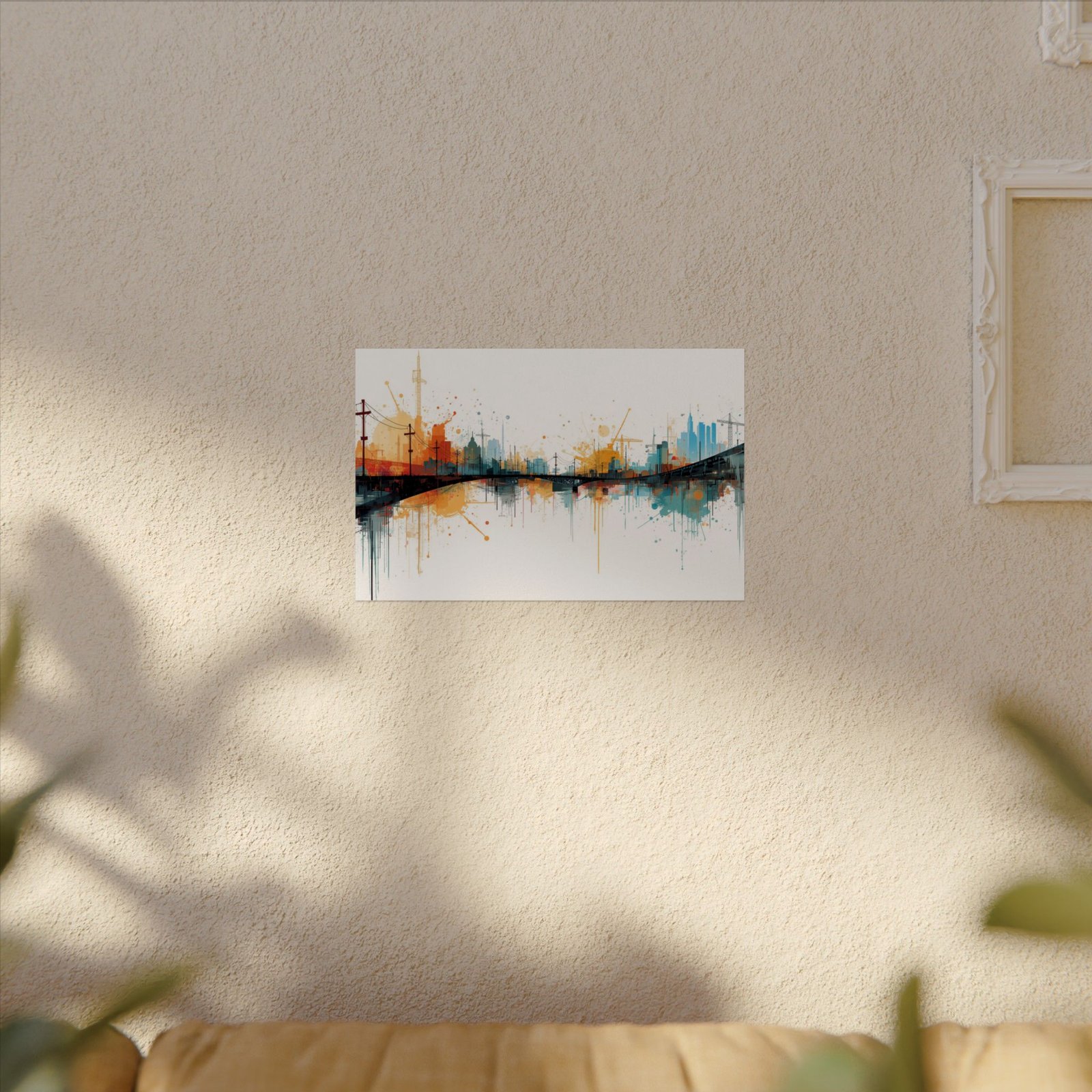 Abstract Geometric Cityscape Watercolor Poster #39 - Image 4