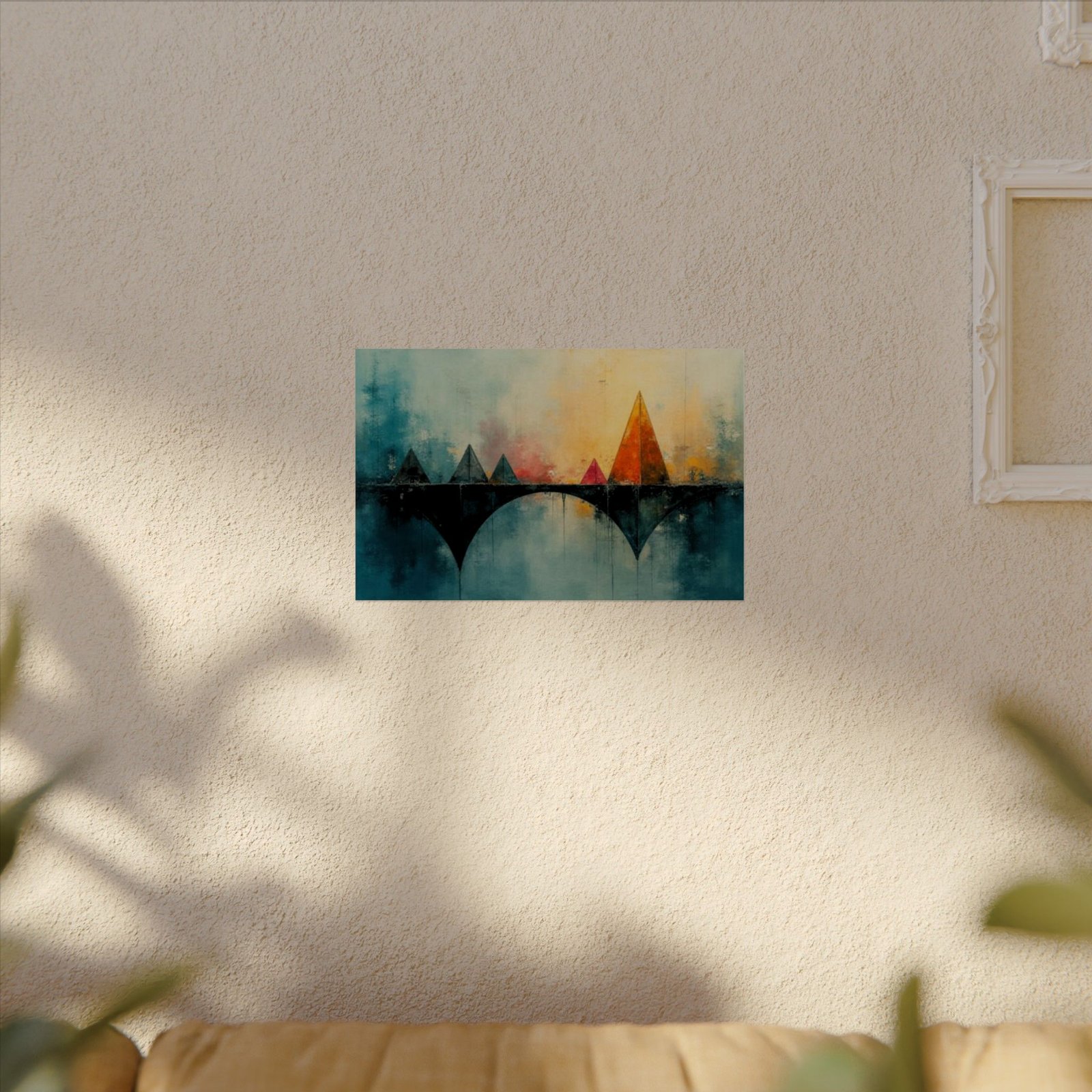 Abstract Textured Watercolor Bridge Poster #28— Textured Matte Wall Art - Image 4