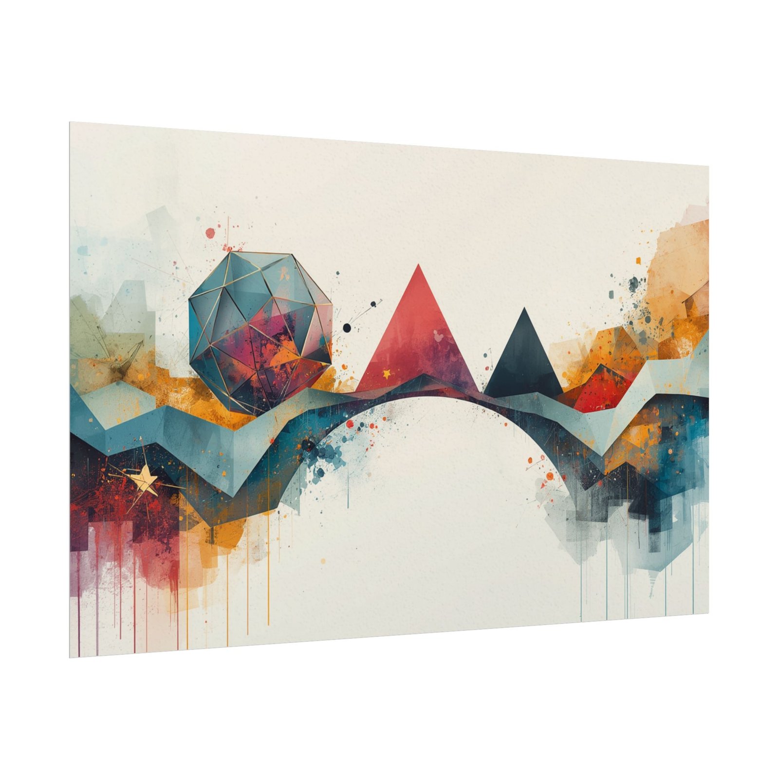 Abstract Geometric Textured Watercolor Matte Poster #13 - Image 3