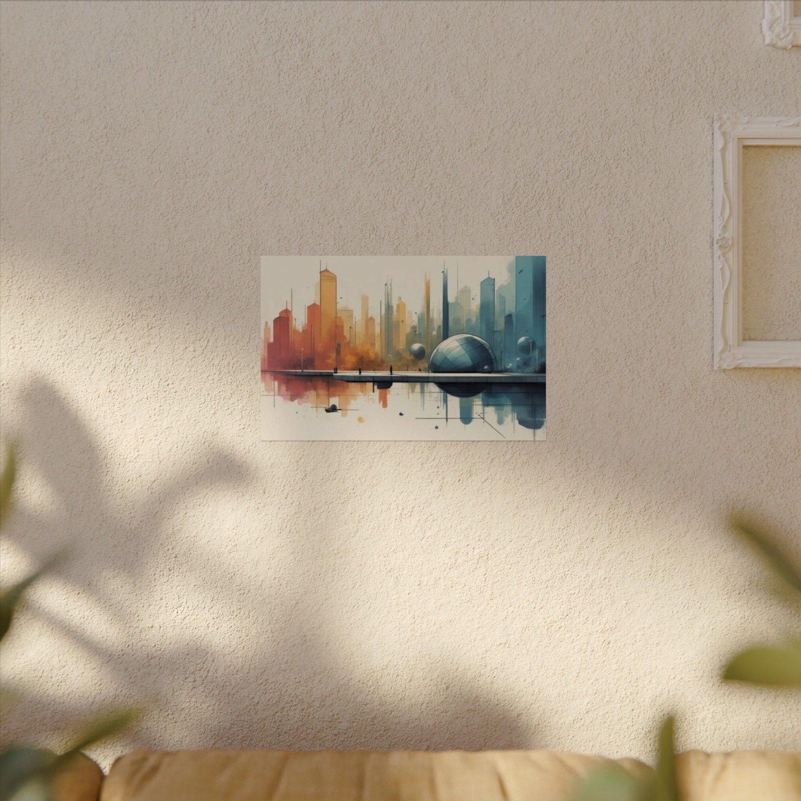 Textured Watercolor Cityscape Matte Poster #30 - Image 4