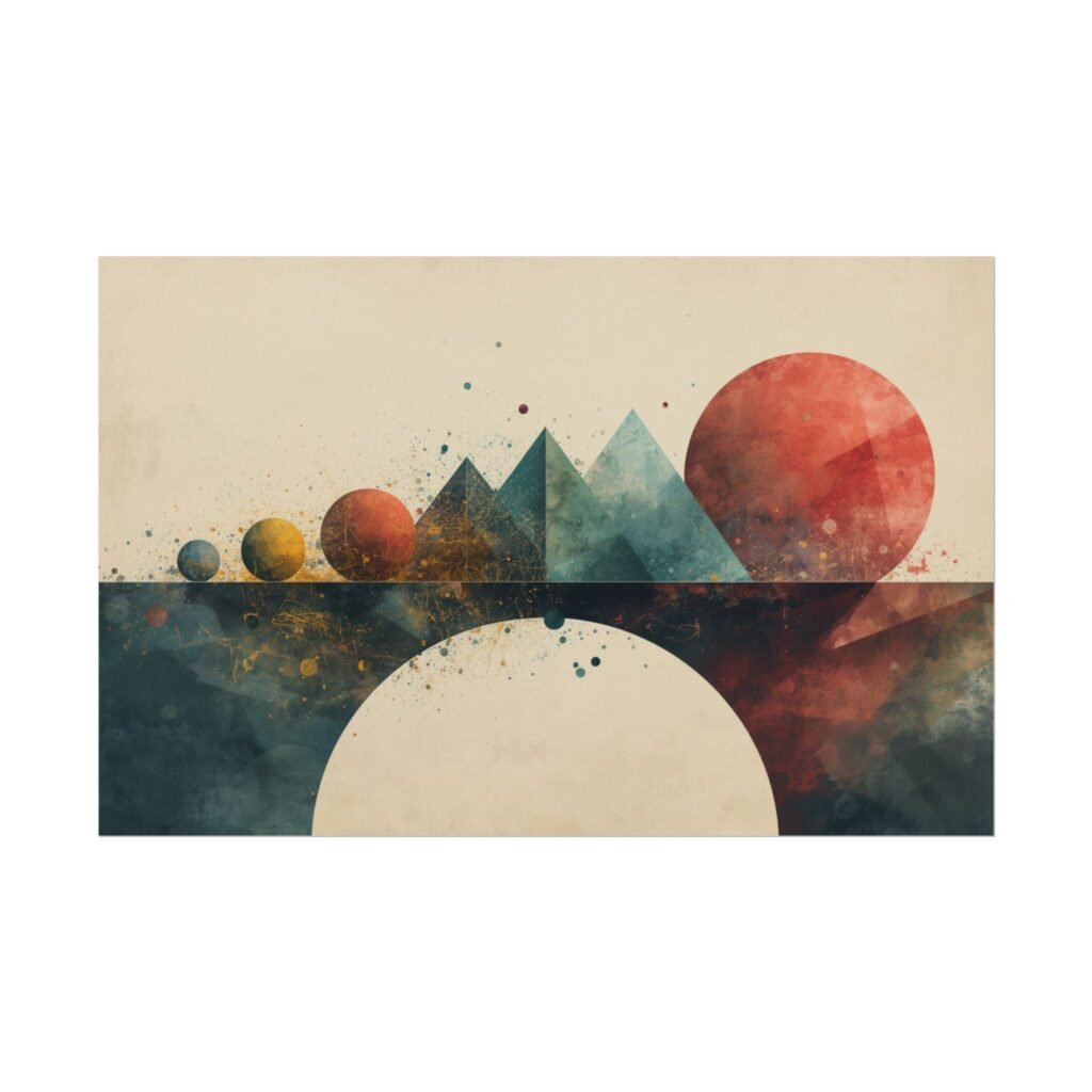 Abstract Geometric Textured Watercolor Poster #45