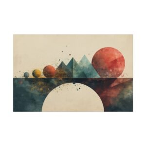 Abstract Geometric Textured Watercolor Poster #45