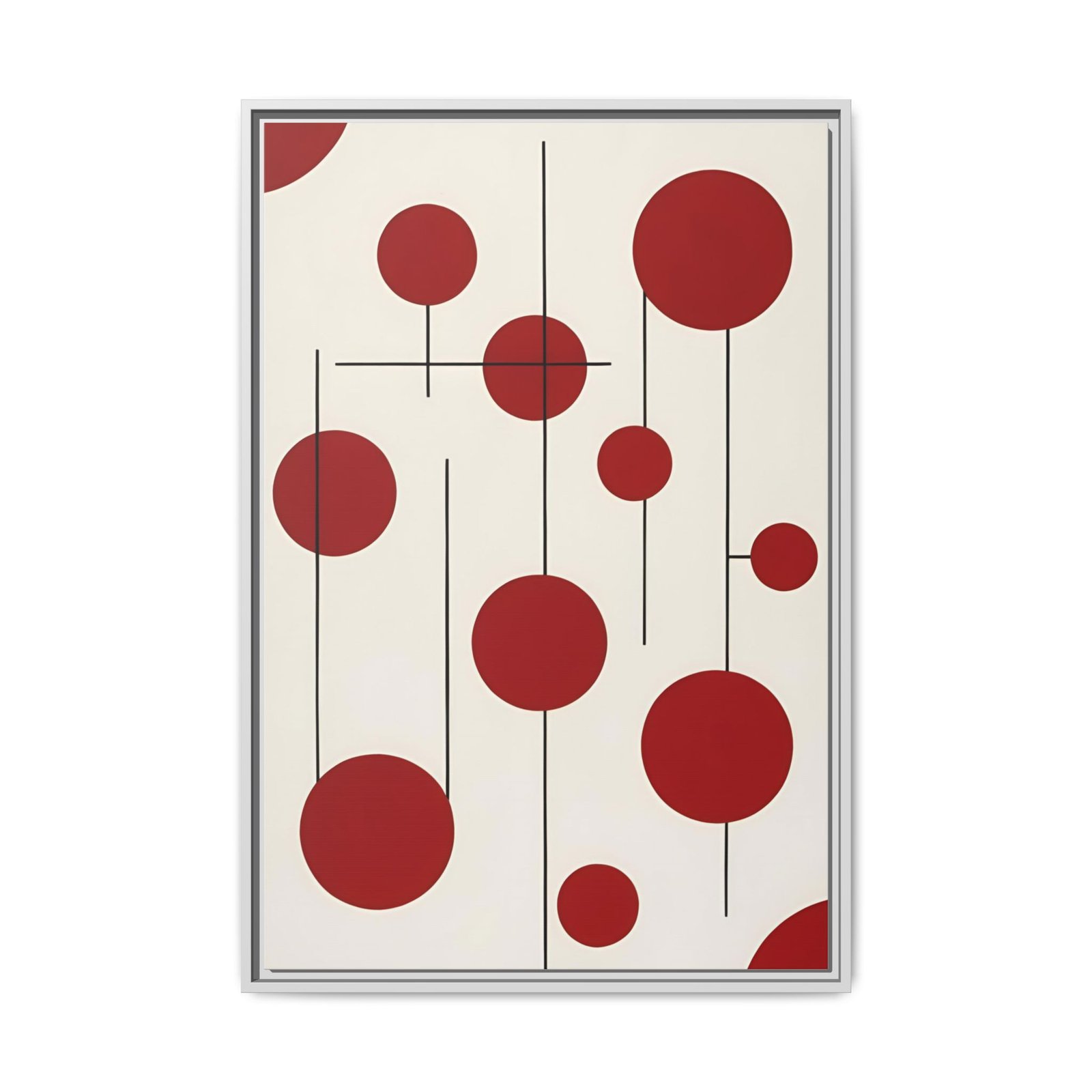 Suprematism Mid-Century Red Dots Matte Canvas FRAMED 24x36" - Image 5