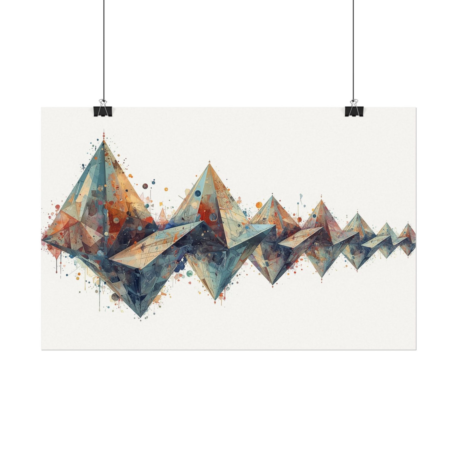 Abstract Geometric Textured Watercolor Matte Poster - Image 2