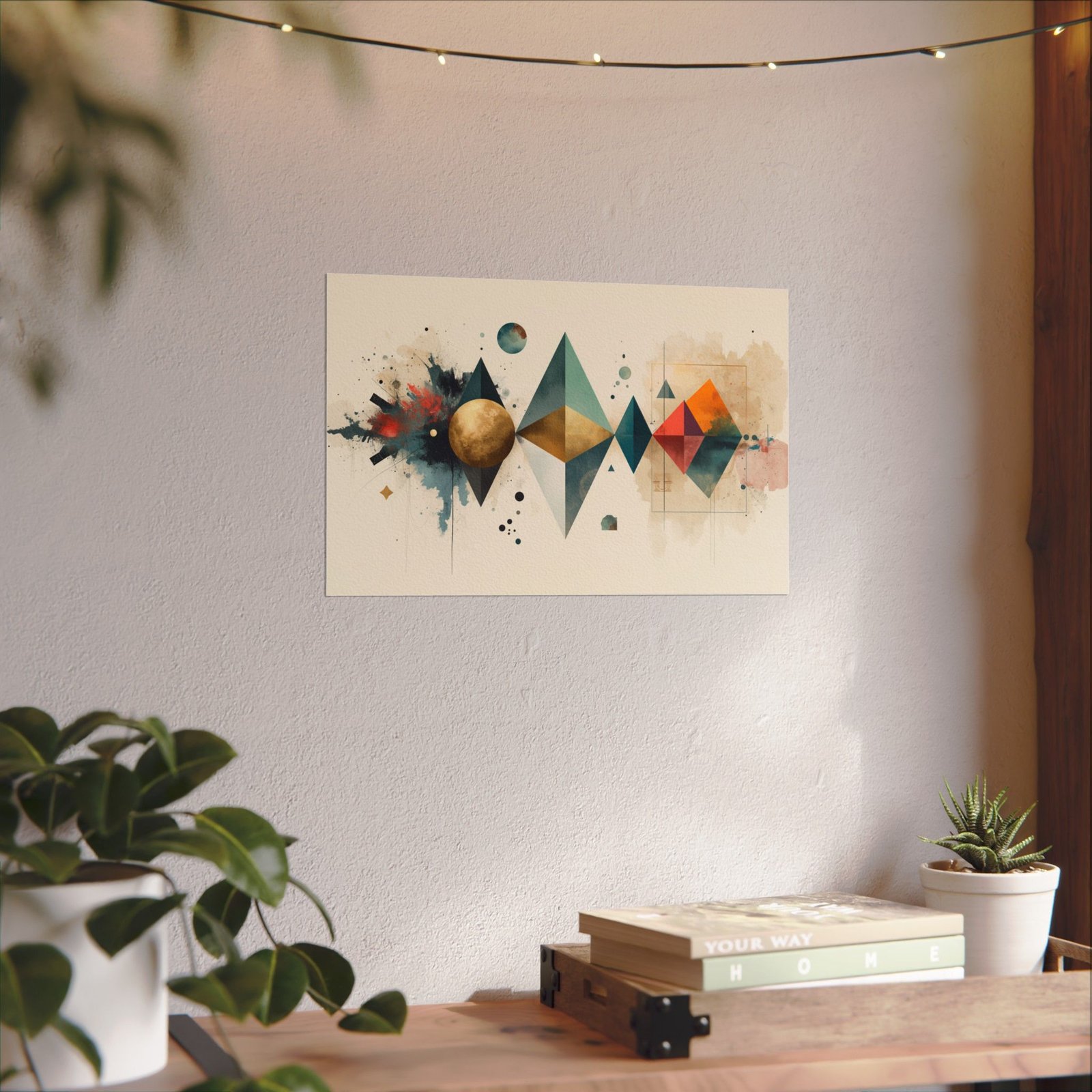 Abstract Geometric Textured Watercolor Matte Poster #8 - Image 5