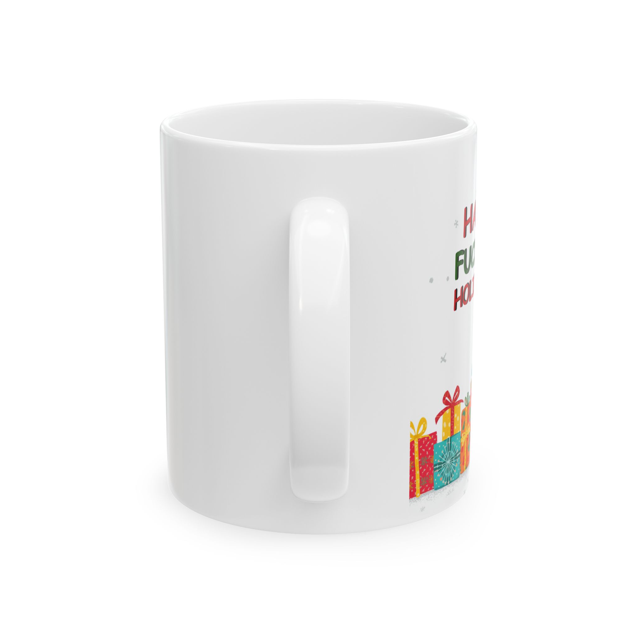 "Happy Holidays" Funny Christmas Ceramic Coffee Mug, 11oz - Image 2