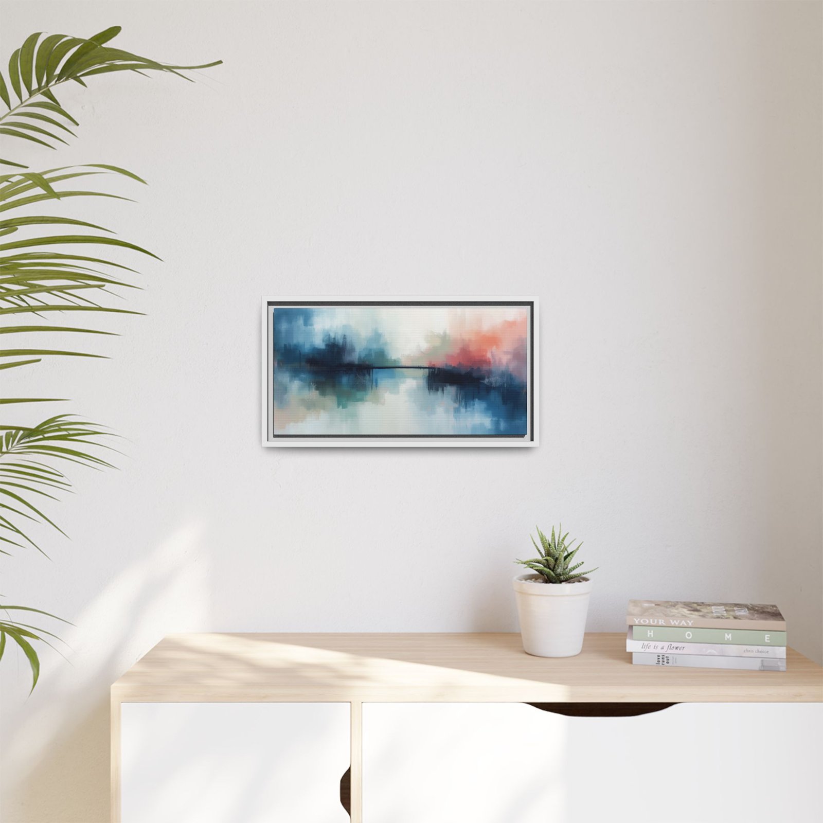 Abstract Coastal Horizon Canvas, FRAMED 20x10" - Image 3