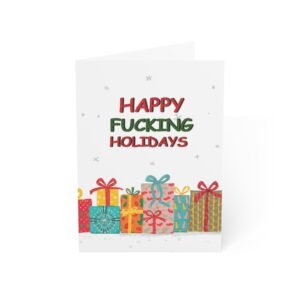 "Happy F**cking Holidays" Sarcastic Christmas Greeting Card (Single Card with Envelope) – 1