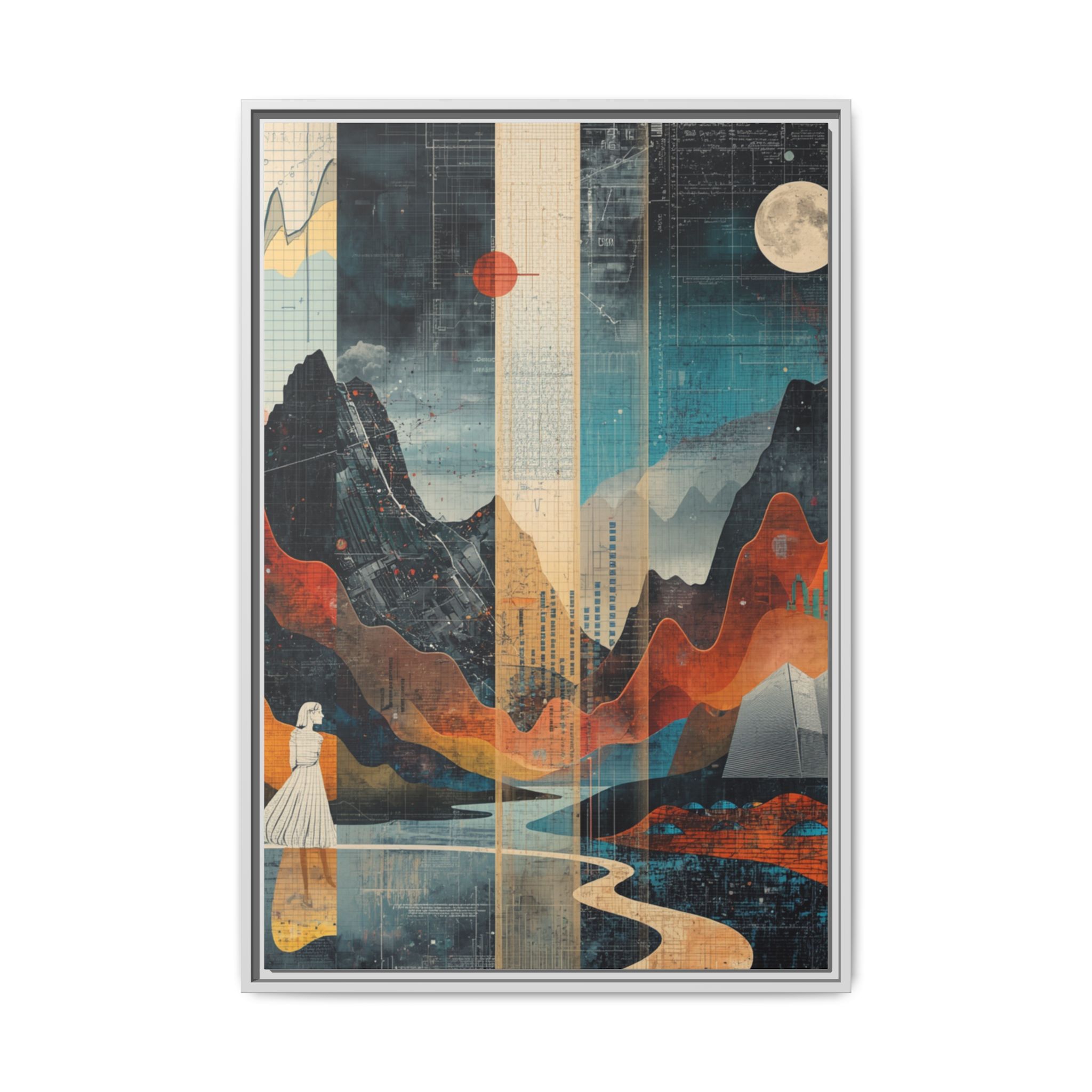 Surreal Mountain Moonscape Matte Framed Canvas Print – 24x36" - Image 5