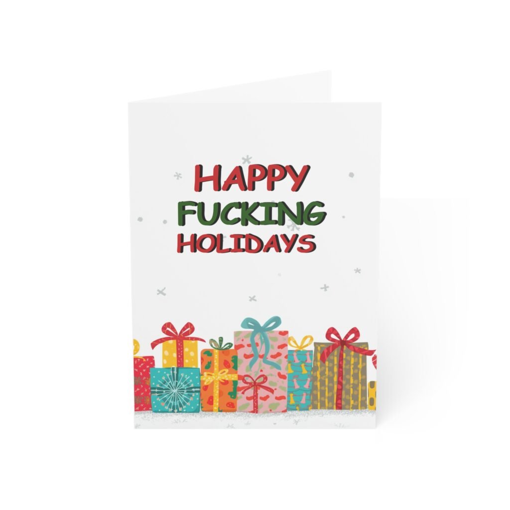 Greeting Card – “Happy Fucking Holidays” Funny Holiday Card (1–50 pcs)