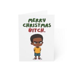 “Merry Christmas B*tch.” Sarcastic Christmas Greeting Card (Single Card with Envelope)