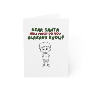 Greeting Card - "Dear Santa How Much Do You Already Know?" Funny Kids Christmas Card (1/10/30/50pcs)