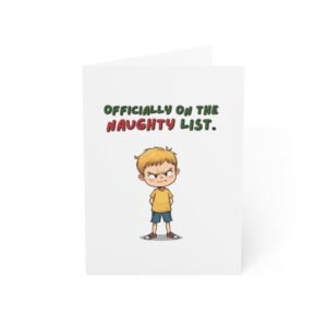 Funny Naughty List Christmas Card — "Officially on the Naughty List" Holiday Greeting Card