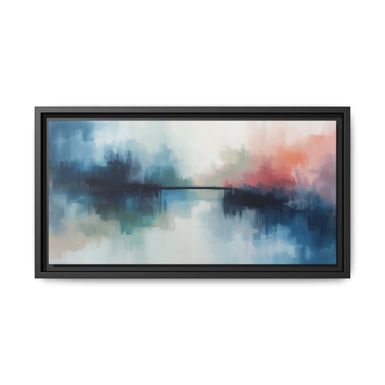 Abstract Coastal Horizon Canvas, FRAMED 20x10" - Image 5