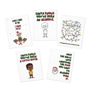 Naughty Christmas Card 5-Pack Assorted