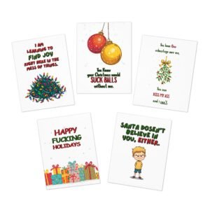Naughty Christmas Card Assorted 5-Pack