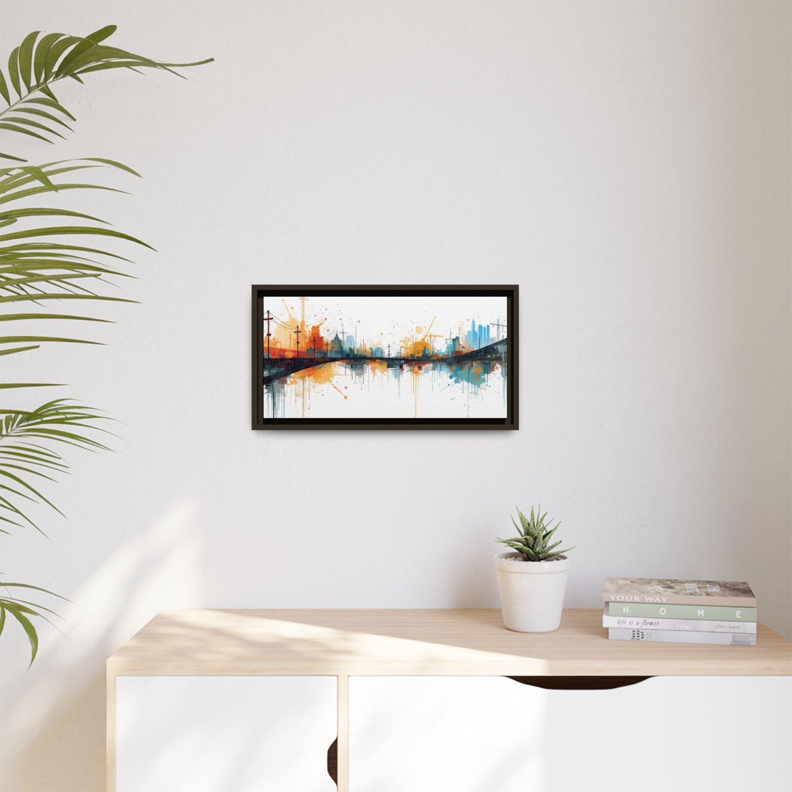 Abstract Cityscape Bridge Matte Canvas FRAMED 20x10" - Image 15