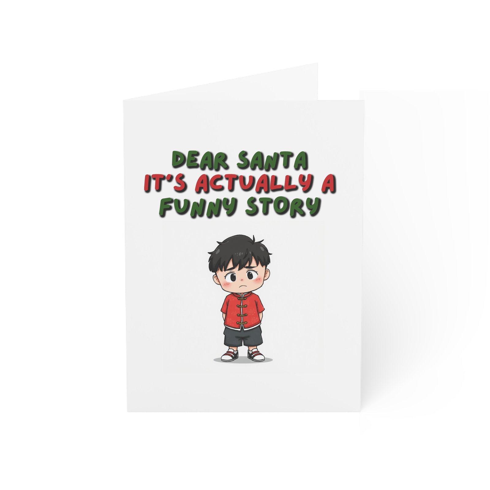 Greeting Card — “Dear Santa It’s Actually A Funny Story” Cute Kid Christmas Card (Single or Bulk) - Image 6