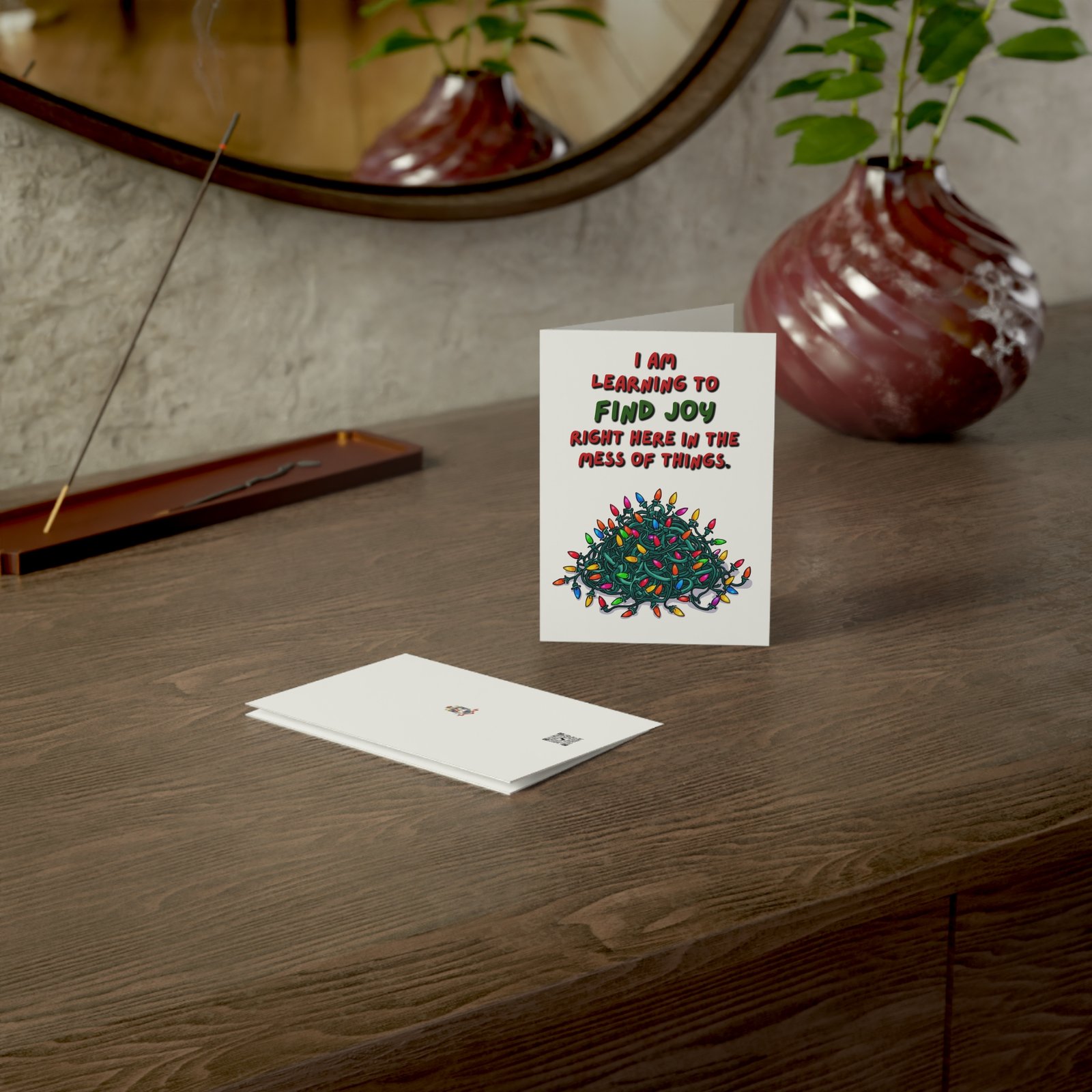 Holiday Greeting Card — "I Am Learning to Find Joy Right Here in the Mess of Things" (Pack of 1/10/30) - Image 5