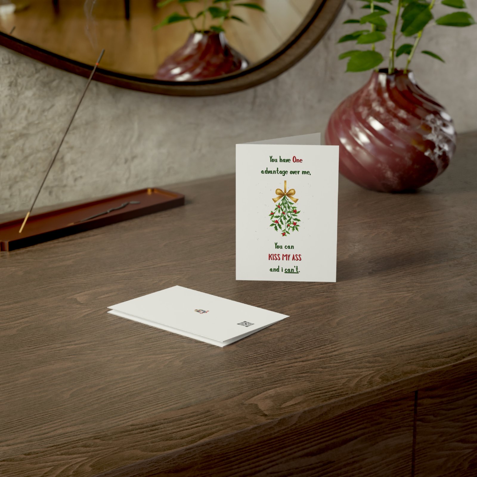 Funny Christmas Mistletoe Card — "You can KISS MY ASS and I can't" Holiday Greeting Card - Image 10