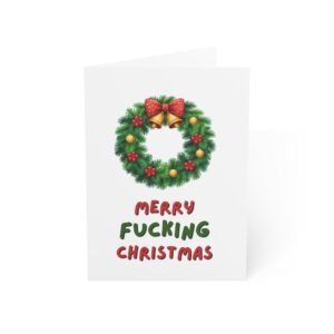 "Merry F**king Christmas" Sarcastic Christmas Greeting Card (Single Card with Envelope) – 1