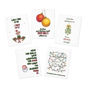 Naughty Christmas Card Assorted 5-Pack