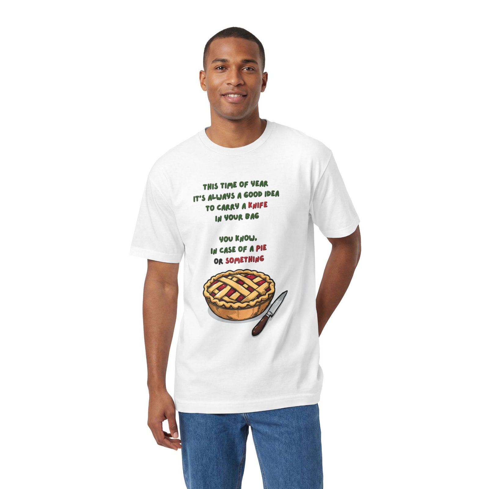 Pie Safety Tee — "Carry a Knife in Your Bag" Humorous Thanksgiving T-Shirt - Image 4