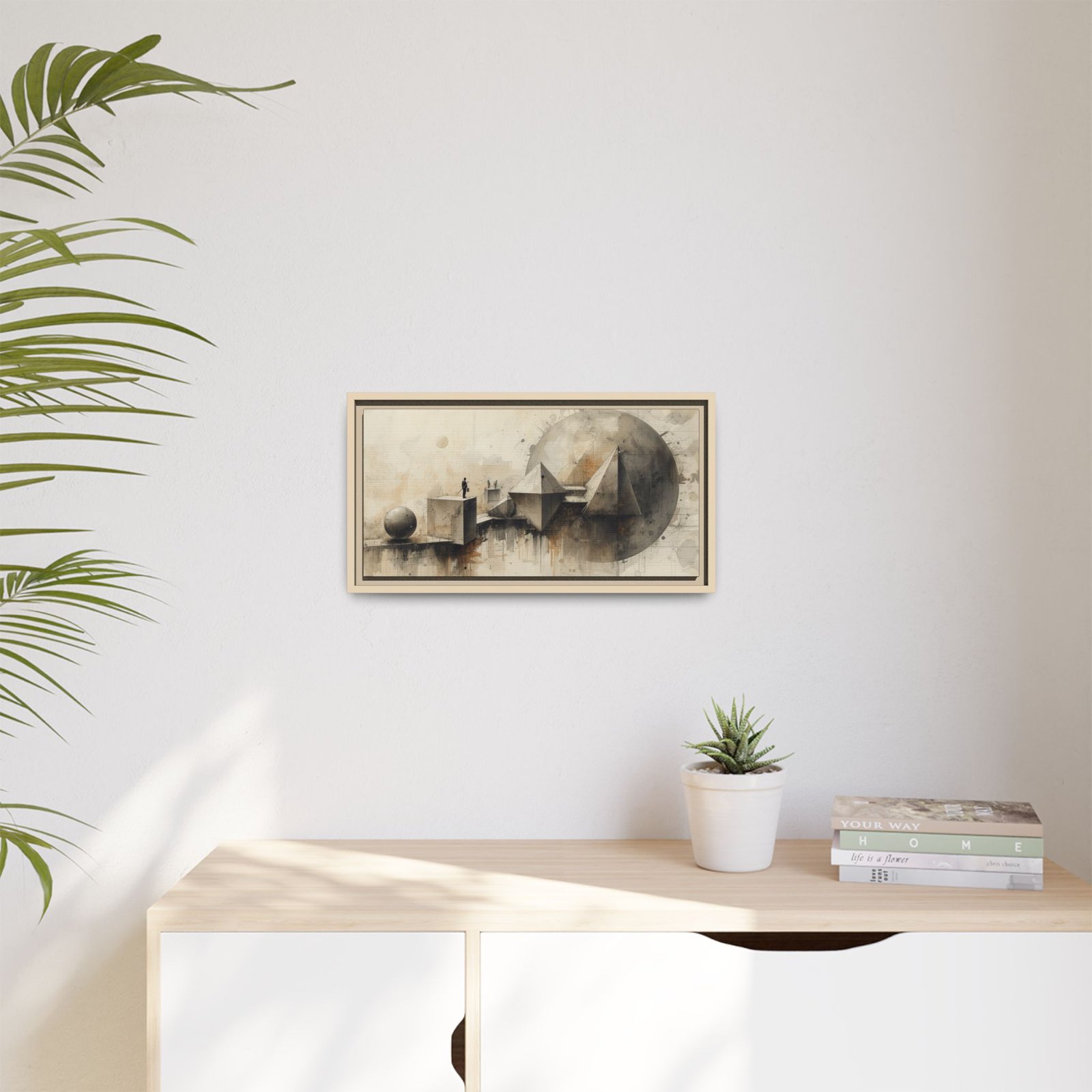 Abstract Geometric Matte Canvas FRAMED 20x10" - Image 3