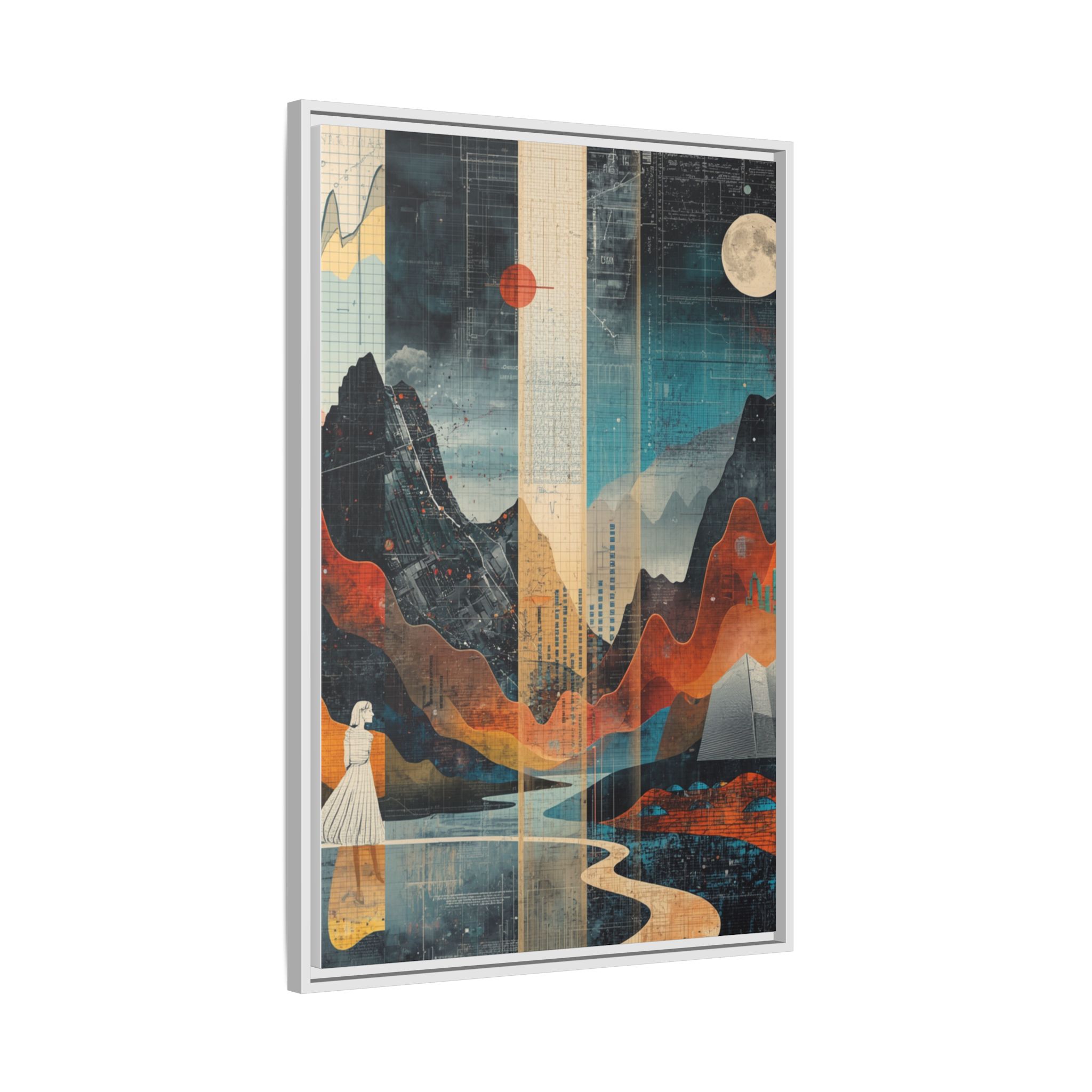 Surreal Mountain Moonscape Matte Framed Canvas Print – 24x36" - Image 6