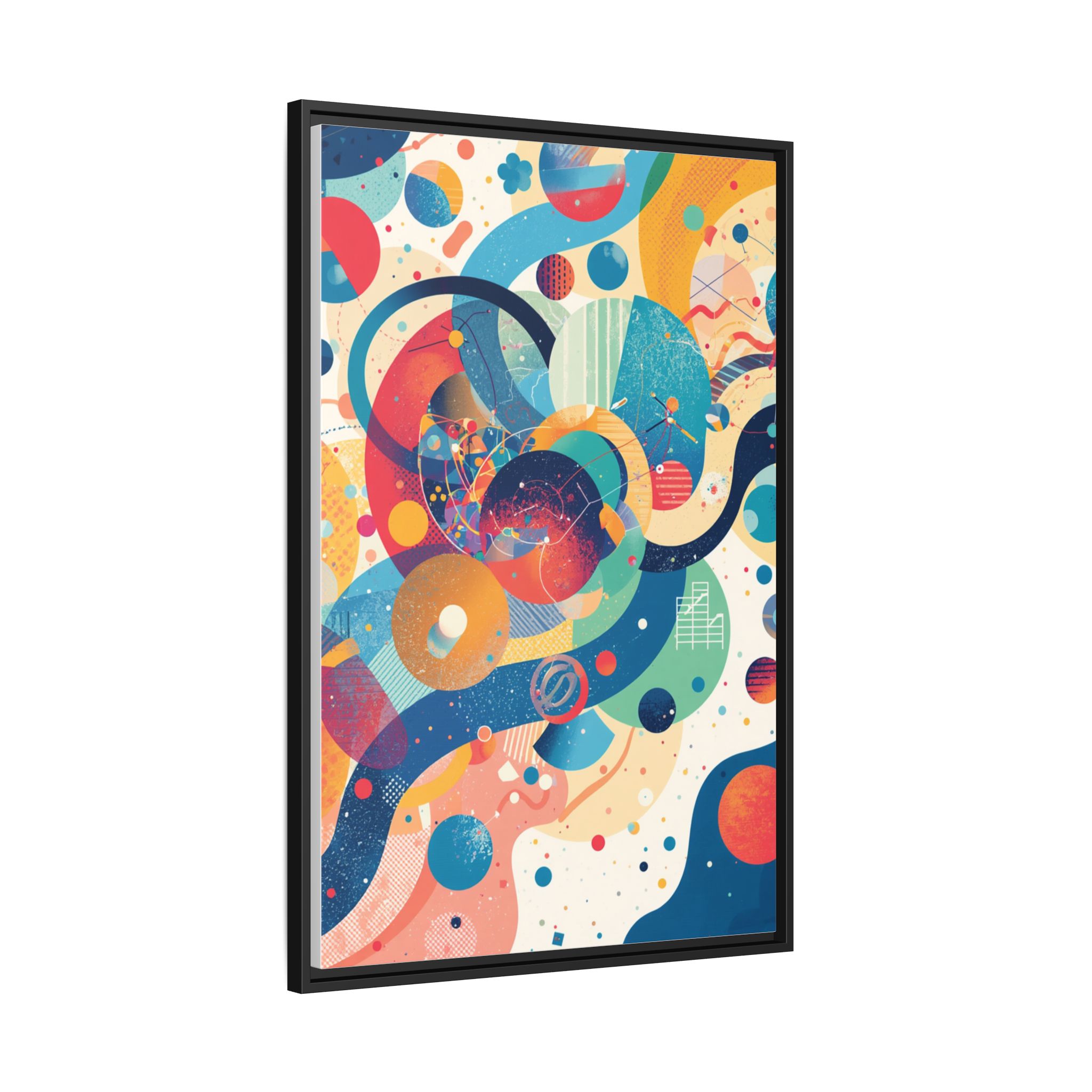 Abstract Colorful Orbit Framed Canvas Print – 24x36" - Image 2