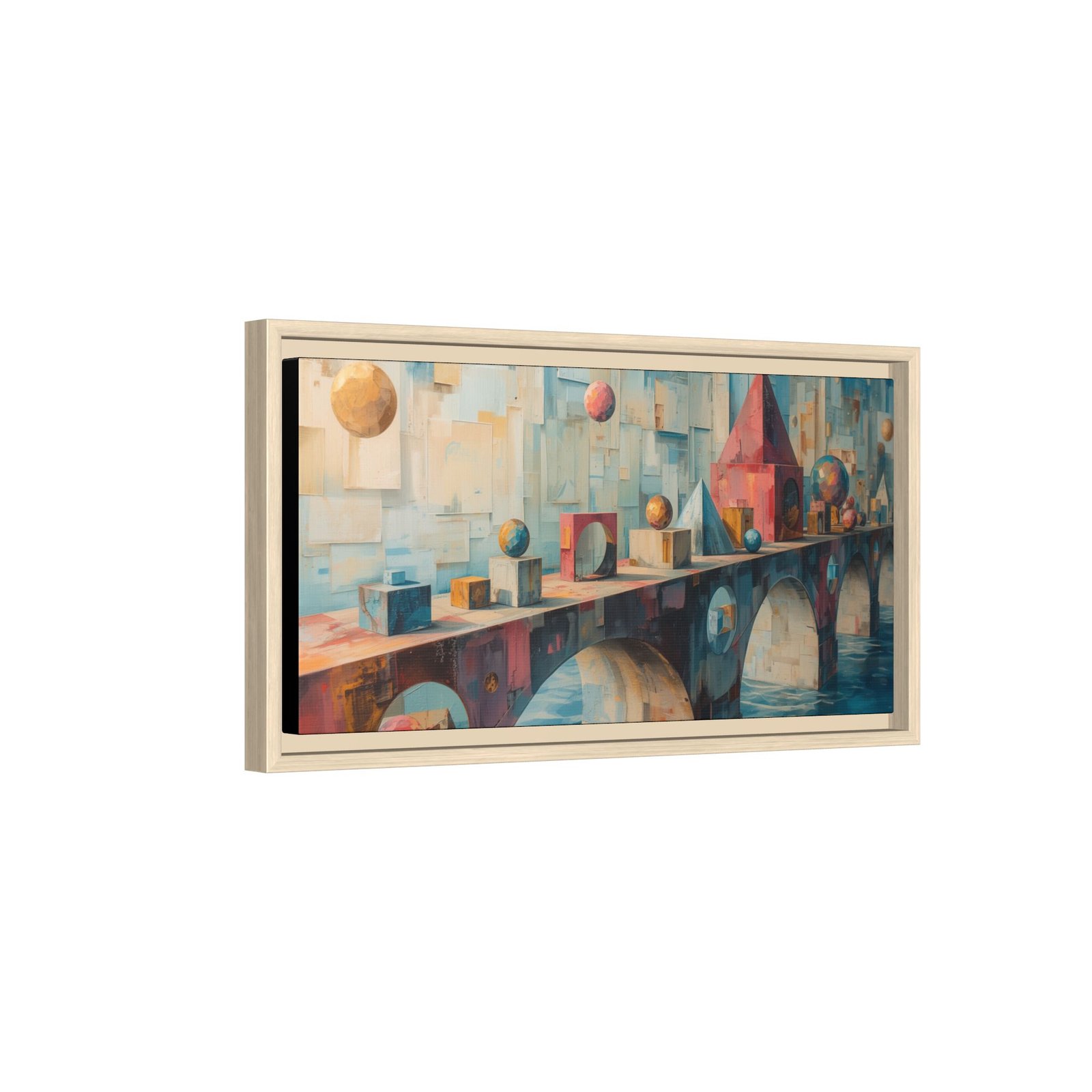 Abstract Bridge Matte Canvas FRAMED 20x10" — Framed Multicolor Wall Art - Image 2