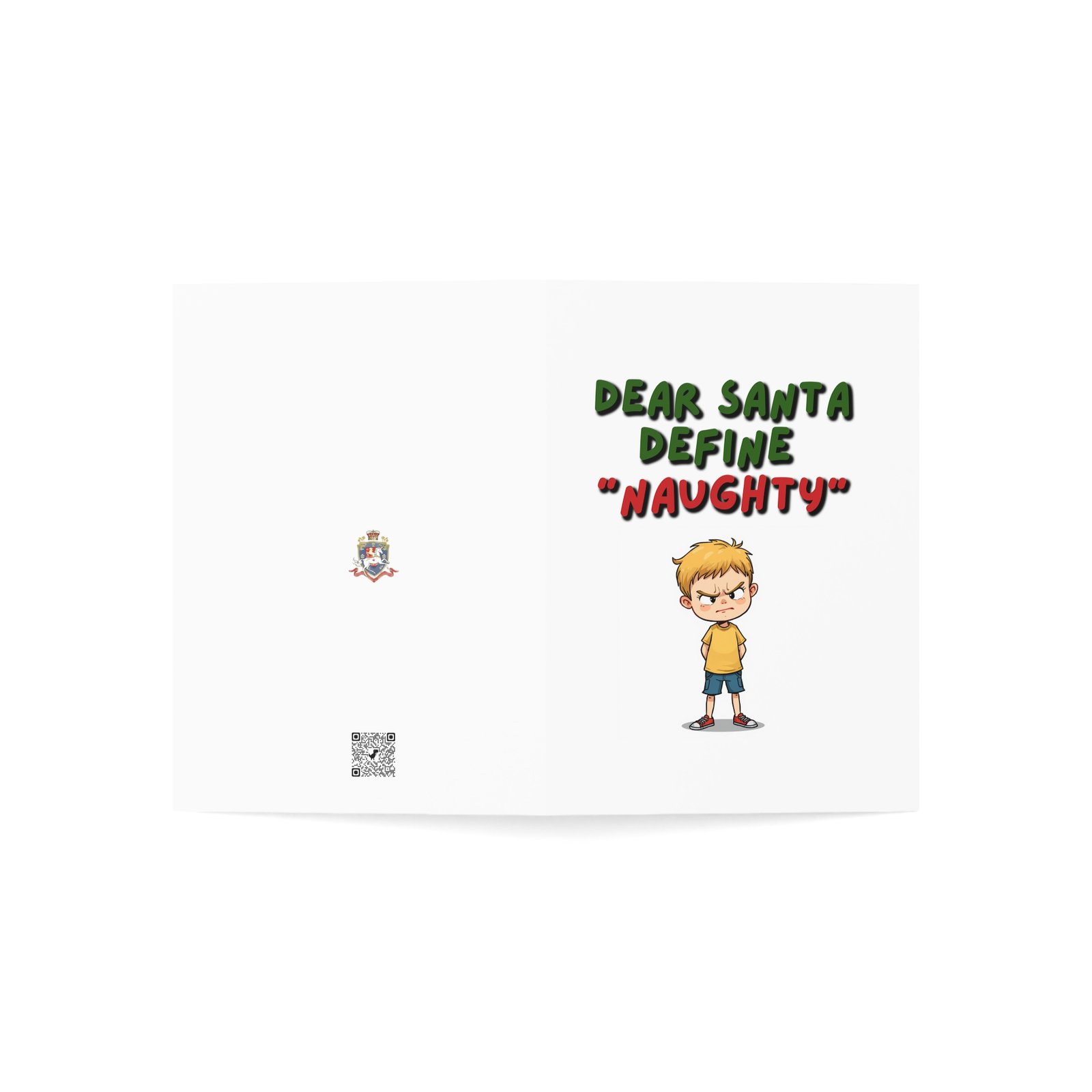 Funny Christmas Greeting Card - "Dear Santa Define 'Naughty'" Holiday Card for Kids & Family (1/10/30) - Image 3