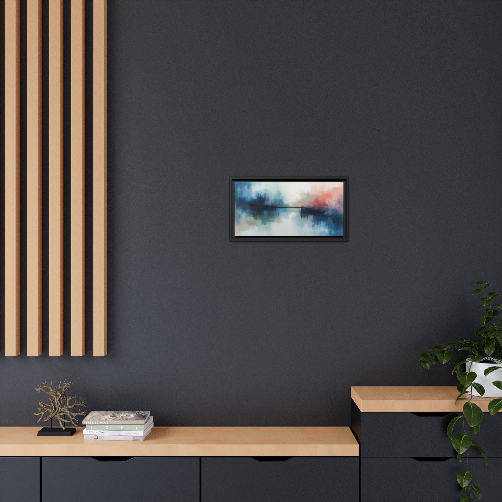Abstract Coastal Horizon Canvas, FRAMED 20x10" - Image 8
